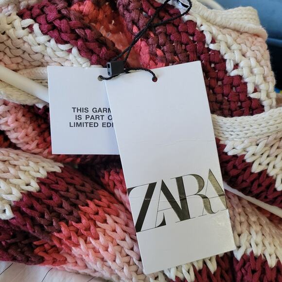 Zara Tie Strap Knit Midi Dress Small - Picture 5 of 7